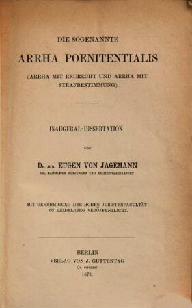 Die sogenannte arrha poenitentialis : Arrha mit Reurecht und arrha mit Strafbestimmung