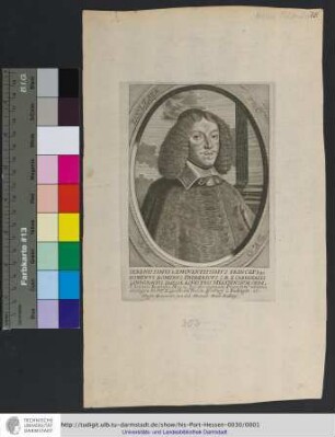 Serenissimvs & Ementissimvs Princeps ac Dominvs Dominvs Fridericvs S. R. E. Cardinalis Landgravivs Hassiæ Eqvestris Melitensivm Ordi. S. Ioannis Baptistæ Magn. per Germaniam Prior, Comes in Catzenelenbogen, Dietz, Ziegenheim, Nidda, Isenburg & Budingen: etc.