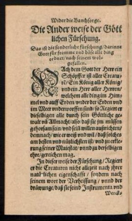Die Ander weise der Göttlichen Fürsehung.