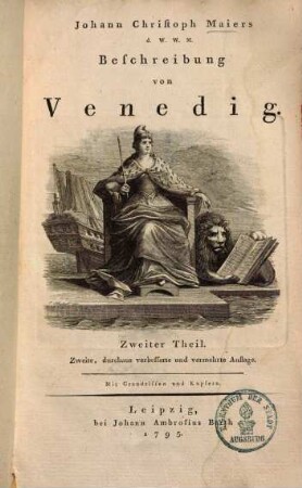 Johann Christoph Maiers Beschreibung von Venedig, 2