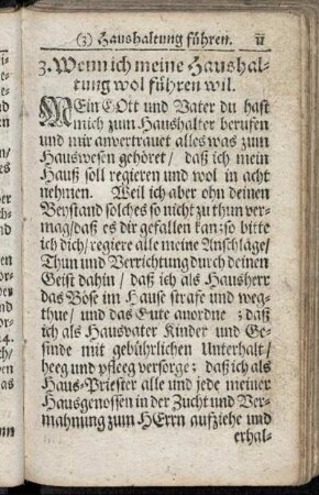 3. Wenn ich meine Haushaltung wol führen wil.