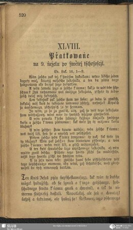 XLVIII. Pṙatkowaṅe na 9. ṅeżelu po ßwėtej tschojoscżi