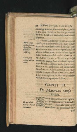 Caput II. De Materiali causa Ecclesiae.