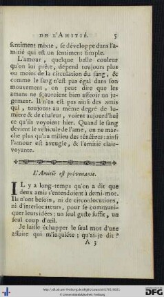 L’Amitié est prévenante.