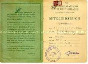 Mitgliedsbuch der SPD von Heinz Strehlow