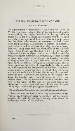 Sir M. Hamilton's icosian game.