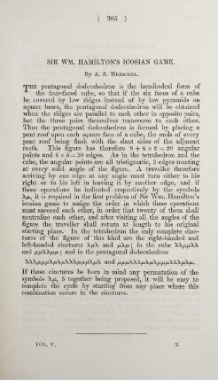 Sir M. Hamilton's icosian game.
