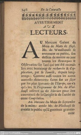 Avertissement Aux Lecteurs