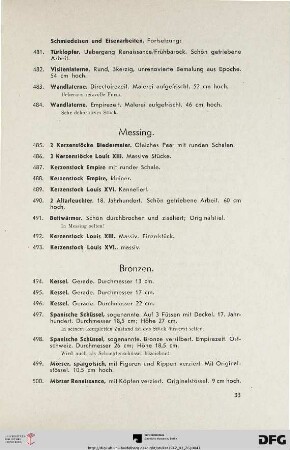 Messing (Nr. 485-493)