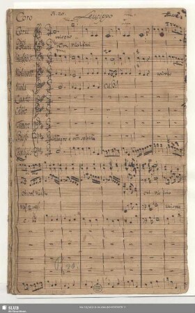 Leucippo. Excerpts - Mus.2477-E-506 - Mus.2477-E-506a : Coro, orch, bc