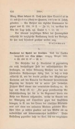 656-663 [Rezension] Fischer, Otto, Bonifatius der Apostel der Deutschen