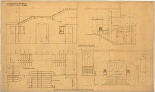 Billing, Hermann; Baden-Baden; Kunsthalle - Haupttreppe und Vorhalle (Grundriss; Ansicht; Schnitt)