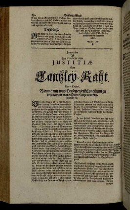 Zum sechsten Ist Das Concilium Justitiæ Oder Cantzley-Raht.