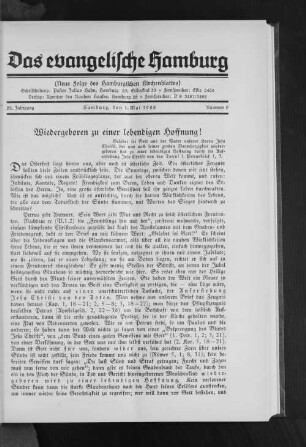 Wiedergeboren zu einer lebendigen Hoffnung!