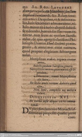 Disquisitio XVI. An verbis insit aliqua vis res immutandì