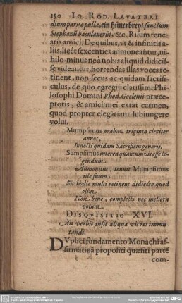 Disquisitio XVI. An verbis insit aliqua vis res immutandì