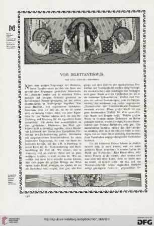 Vom Dilettantismus