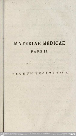 Pars II. Regnum Vegetabile