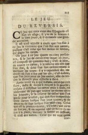 Le Jeu du Reversis.