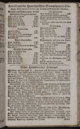 Extract aus der Hannöverschen Stempelpapier-Ordnung [...] - Neuer Hannöverscher Postzeiger. [...]