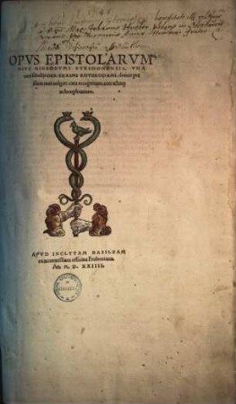 Opus epistolarum divi Hieronymi Stridonensis, 1
