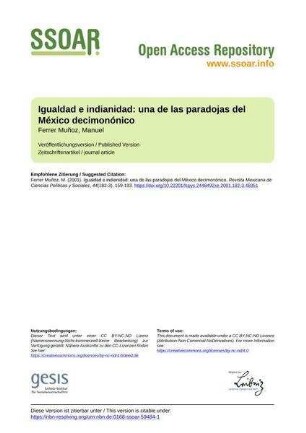 Igualdad e indianidad: una de las paradojas del México decimonónico