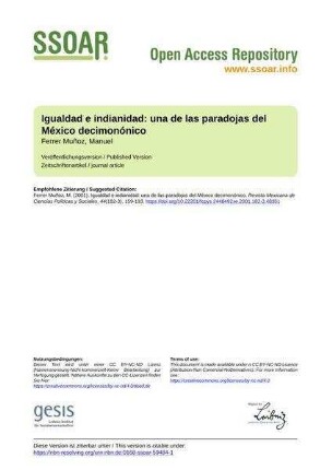 Igualdad e indianidad: una de las paradojas del México decimonónico