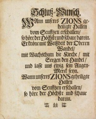 Schluß-Wunsch