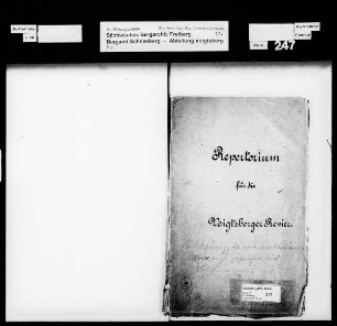 Aktenrepertorium für das Voigtsberger Revier
