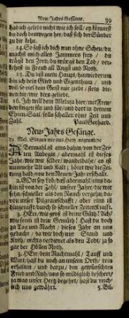 Neu-Jahrs Gesänge.