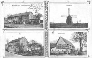 Doberschau-Gaußig-Drauschkowitz. Holländermühle und Ansichten von Weißnaußlitz, Ansichtskarte