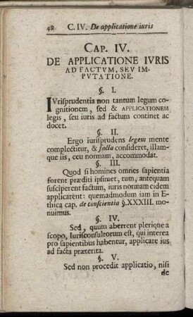 Cap. IV. De Applicatione Iuris Ad Factum, Seu Imputatione.