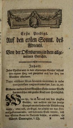 Sonntagspredigten auf Acht Jahre, 5. Dritte Sonntagspredigten