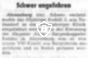 Schwer angefahren