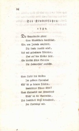 Die Kinderjahre. 1790.