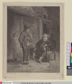 [Zwei Bauern am Kamin; Two peasants by the fireside]