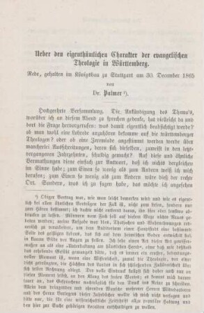 108-129 Ueber den eigenthümlichen Charakter der evangelischen Theologie in Württemberg