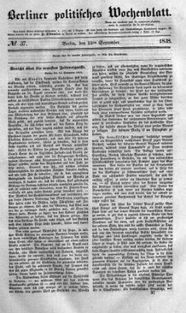 No 37, 15. September 1838