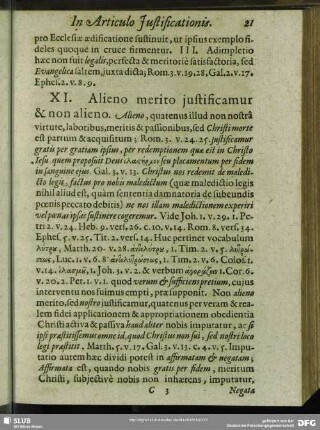 XI. Alieno merito iustificamur & non alieno