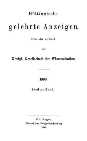 1890,2: Göttingische gelehrte Anzeigen