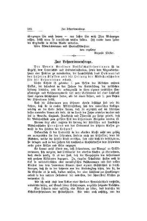 Zur Lehrerinnenfrage
