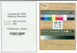 Entnazifizierung Johann Hinterkeuser , geb. 24.02.1906 (Musiker)