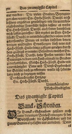 Das zwantzigste Capitel. Von Danck-Schreiben