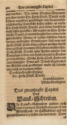 Das zwantzigste Capitel. Von Danck-Schreiben