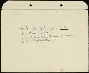Liste der seit 1937 in London befindlichen Bilder.