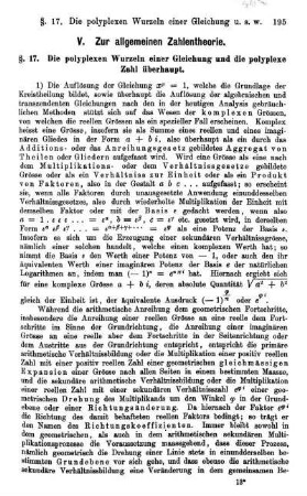 V. Zur allgemeinen Zahlentheorie.