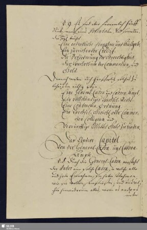 [2.] Capitel. Von der General-Cassa und Cassen-Ampte.