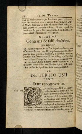 594-604, VI. De Tertio Usu Legis; VII. De Coena Domini
