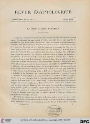 N.S. 2.1920/1924: Le dieu nubien Doudoun