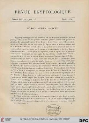 N.S. 2.1920/1924: Le dieu nubien Doudoun